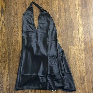 Elegant Black Halter Dress